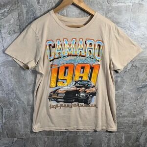Cream vintage 90s Camaro Berlinetta 1981 top performance tee Mens Size L #camaro